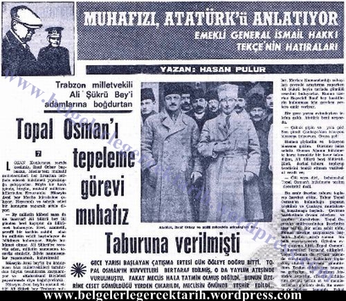 ali sükrü topal osman olayi ismail hakki tekce milliyet gazetesi