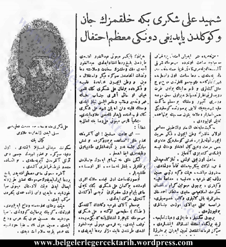 ali sükrü bey topal osman olayi ankarada cenaze merasimi 5 Nisan 1923 tarihli Tan gazetesi